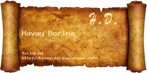 Havay Dorina névjegykártya